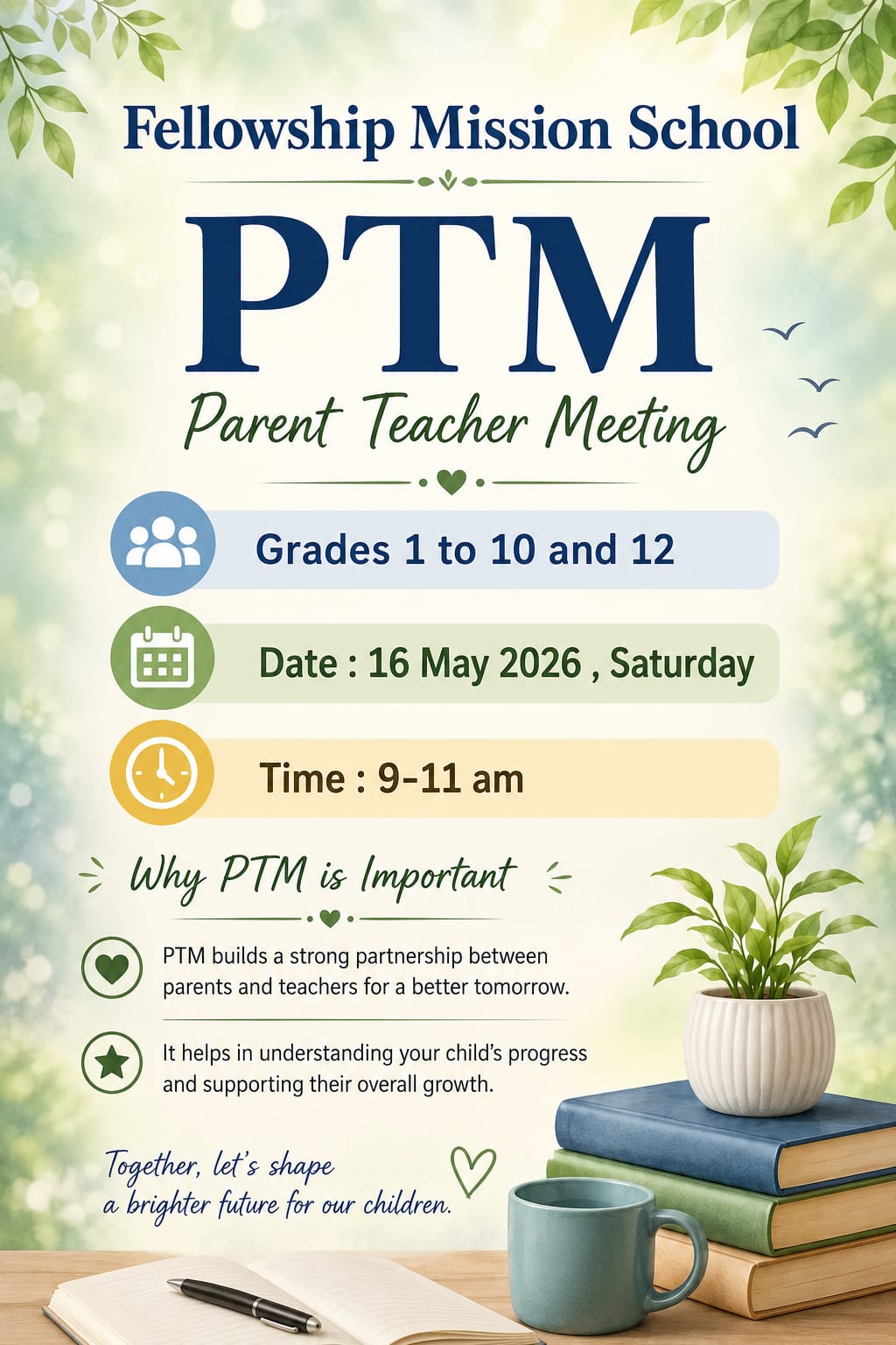 Parent Teacher Meeting (Grade 1-10 and 12)